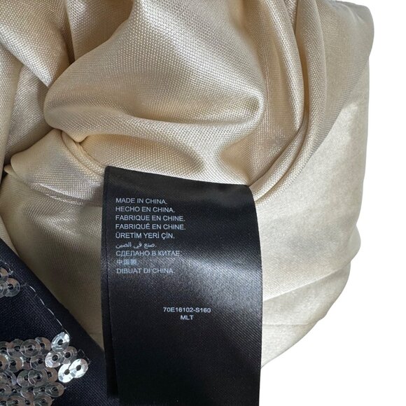 Bebe XXS Bodycon Brown Ombré Dress Geometric Silver Sequence Pattern Back CutOut - Picture 10 of 13